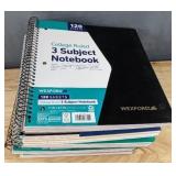 New Lot of Nine 3-Subject College Ruled Notebooks by Wexford and Mead Five Star $81 Retail *W