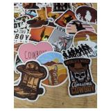 50 New Cowboy Western Theme Aesthetic Stickers for Water Bottles, Laptops, Scrapbooking Etc *E