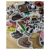 50 New Cowboy Western Theme Aesthetic Stickers for Water Bottles, Laptops, Scrapbooking Etc *E