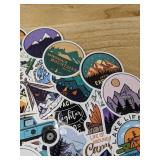 100 New Adventure and Camping Theme Aesthetic Stickers for Water Bottles, Laptops, Scrapbooking Etc *E