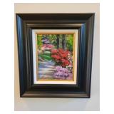 A framed Trail /Garden Path Oil Painting.