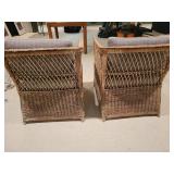 A pair of Vintage Wicker Armchairs.