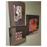 3 Abstract Mixed Media Collage Artworks. Betty A. Wiens.