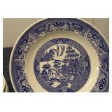 Set of 9 Royal China Cavalier Ironstone Blue Willow Plates