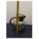 Vintage Glass and Brass Tea Pot with Removable Infuser