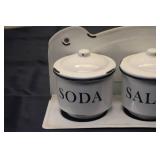 Vintage 3-Piece Kitchen Canister Set - Soda, Salts, Soaps