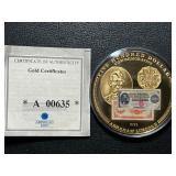 Gold Certificates Medallion Gold Layered