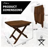 Melino Wooden Folding Table, Acacia Wooden Small Table for Indoor and Outdoor uses, Weather Resistant and Fully Assembled (Chestnut)