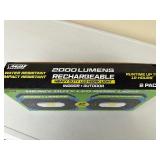 FEIT Electric LED Rechargeable 2000 Lumen Work Light, 2-pack new open box.