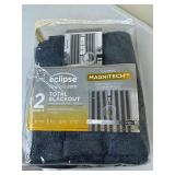 2 Panels / 1 Pack of 2 Eclipse Oscar Blackout Curtains With Magnitech / Magnetic Closing 52" x 84" Per Panel Color Gray