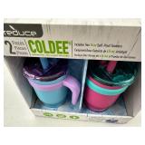 2 New Coldee 14oz Spill Proof Tumbler Cups / Water Bottles