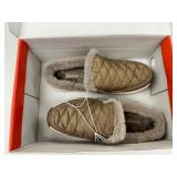 New Womens Baretraps Gemma Spring / Winter Faux Fur Lined Shoes / Mules / Slippers Size 6.5 Taupe