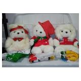 Santa Bears in Tote. 1987 1988 1989