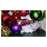 Large Tote Of Christmas Ornaments.