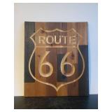 Large Wooden Route 66 Sign Debossed