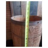 Awesome Wooden Box and 17" Tall Vintage Wooden Barrel