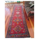 Vibrant handmade Rug Runner – Rich Red, Orange & Blue Tones