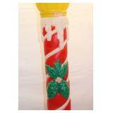 Pair of Vintage Christmas Candle Decorations with Holly Design