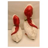 Set of 2 Vintage Christmas Decor Geese Statues