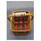 Holiday Decor Set: Two Snowman Figures and Decorative Basket with Greenery