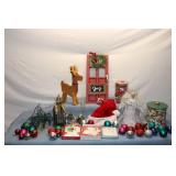 Christmas Holiday DÃ©cor Collection including Santa, Reindeer, and Ornament Set