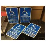 4 Reflective Handicap Parking Signs - 12" x 18"