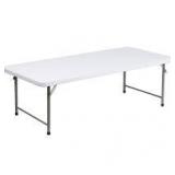 White Paige 4.93 ft. Classroom Activity Table for School and Home, Heavy-Duty Kids Rectangular Plastic Activity Table by Carnegy Avenue  Customer Returns See Pictures