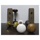 Lot of Antique Door Hardware #2 - Brass & Ceramic Doorknob Sets