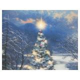 Lot of 3 Bradford Exchange THOMAS KINKADE Illuminated Canvas Christmas Prints