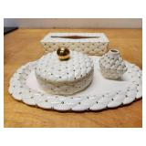 Great Looking Vintage Mid Century Ceramic Vanity Set