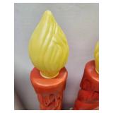 3 Vintage Christmas Candle Blowmold Statues