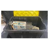 Assorted Outdoor Light Fixtures and Storage Bin