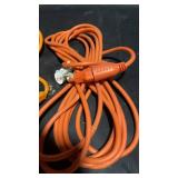 Lot of 4 Heavy-Duty Extension Cords in Orange and Yellow