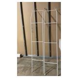 Set of 2 White Metal Clothing Racks with Curved Top