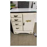 Vintage Floral Design Kitchen Storage Cabinet with Drawers