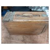 Vintage Oak Machine Gun Ammo Box 13x8x5