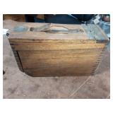 Vintage Oak Machine Gun Ammo Box 13x8x5