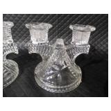 Federal Glass Wigwam Pattern Double Candle Holder