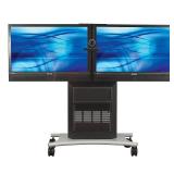 AVTEQ RPS-1000L Mobile / Rolling Heavy Duty DUAL Flatscreen Display Cart / Monitors / Displays / Televisions / TV