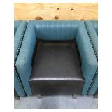 Lot of 4 - Brown and Turquoise Chairs