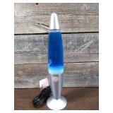 13.5in. Blue/ White Lava Lamp-Silver Finish