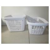 Set of 2 1.5bu Laundry Basket White & 1 1.5bu Plastic Square Laundry Basket - Brightroom