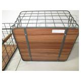 Set of 2 Wire Natural Wood Handles Milk Crate - Brightroom-Black-Small