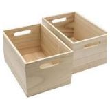 Sorbus Unfinished Wood Crates - Organizer Bins, Wooden Box for Pantry Organizer Storage, Closet, Arts & Crafts, Cabinet Organizers, Containers for Organizing (2 Pack)