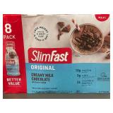 8 Pack of SlimFast Original Creamy Milk Chocolate Meal Replacement Shakes - Best By 11/28/2024