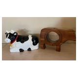 Mooing Cow Cookie Jar and Cow Bank