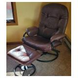 Swivel Recliner Chair and Ottoman