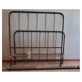 Antique Cast Iron Bed Frame Headboard and Footboard