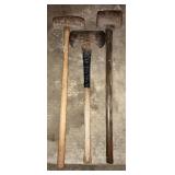 Vintage Hand Tools - Two Sledgehammers, Two-Headed Axe