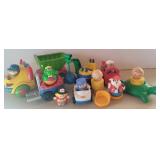 Fifteen Piece Fisher Price LOT - Two Playskool Weeble Wobble, Cars, Truck, Figures